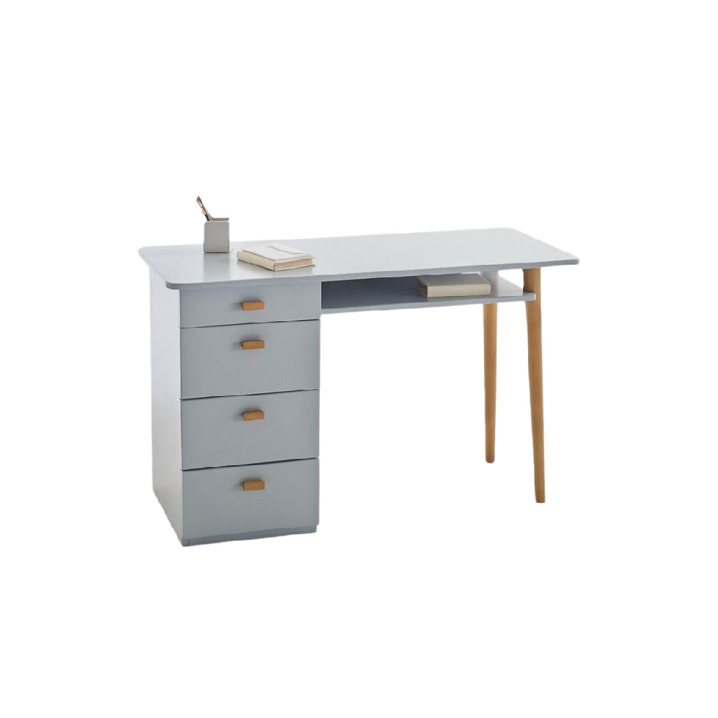 Desk with Storage for Home Office in MDF and Wood - 120 x 60 x 75