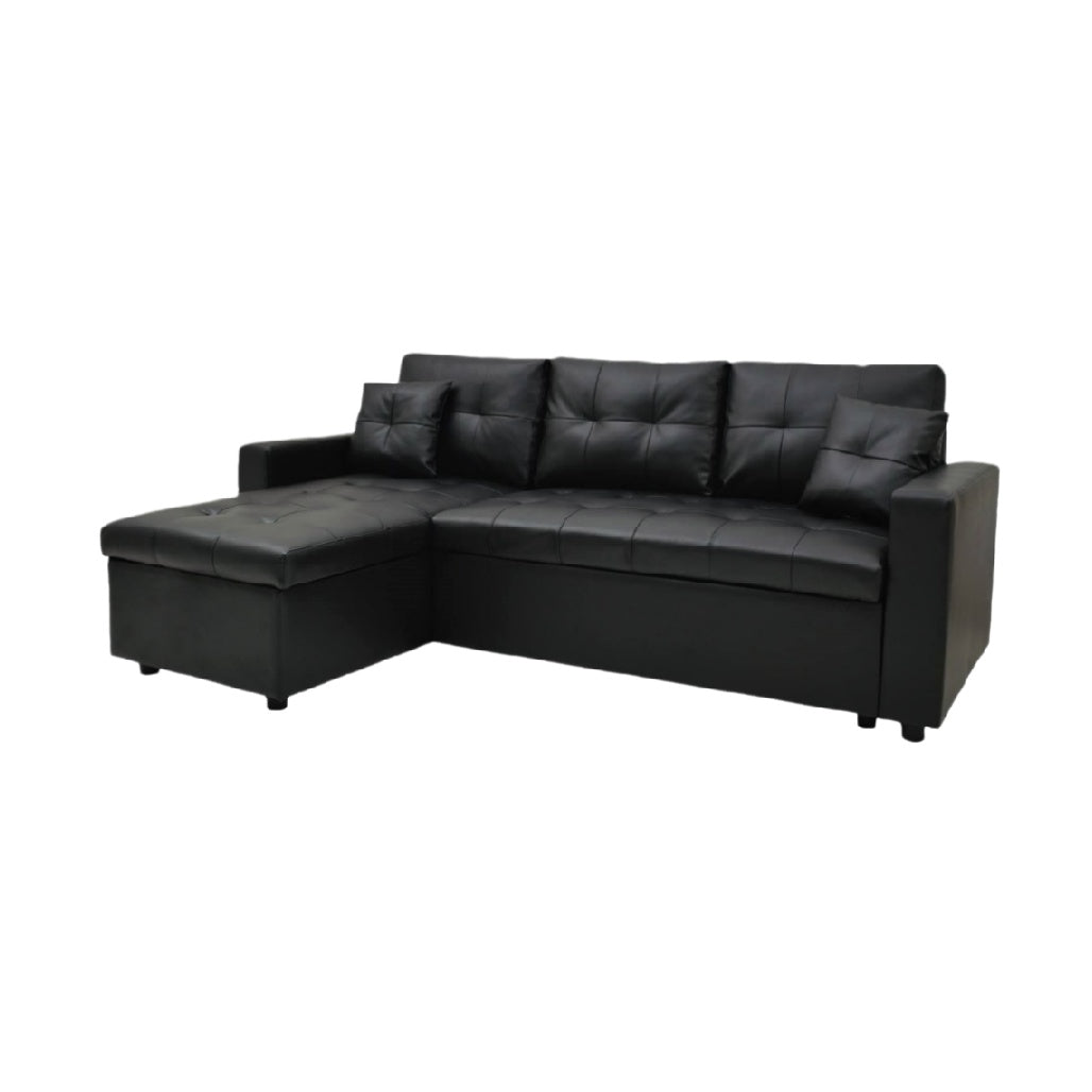 Sectional Sofa for Living Room in Faux Leather - 200 x 85 x 75