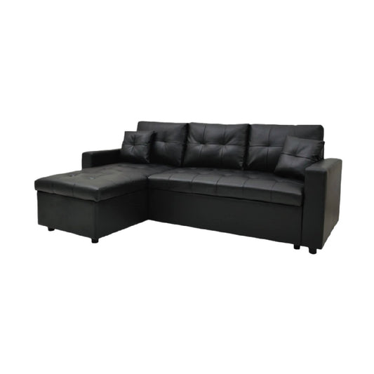 Sectional Sofa for Living Room in Faux Leather - 200 x 85 x 75